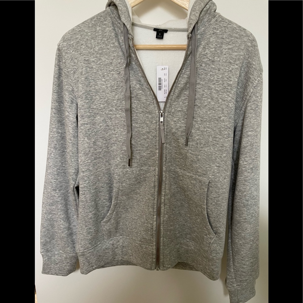J Crew Velour Lined Zip Hoodie